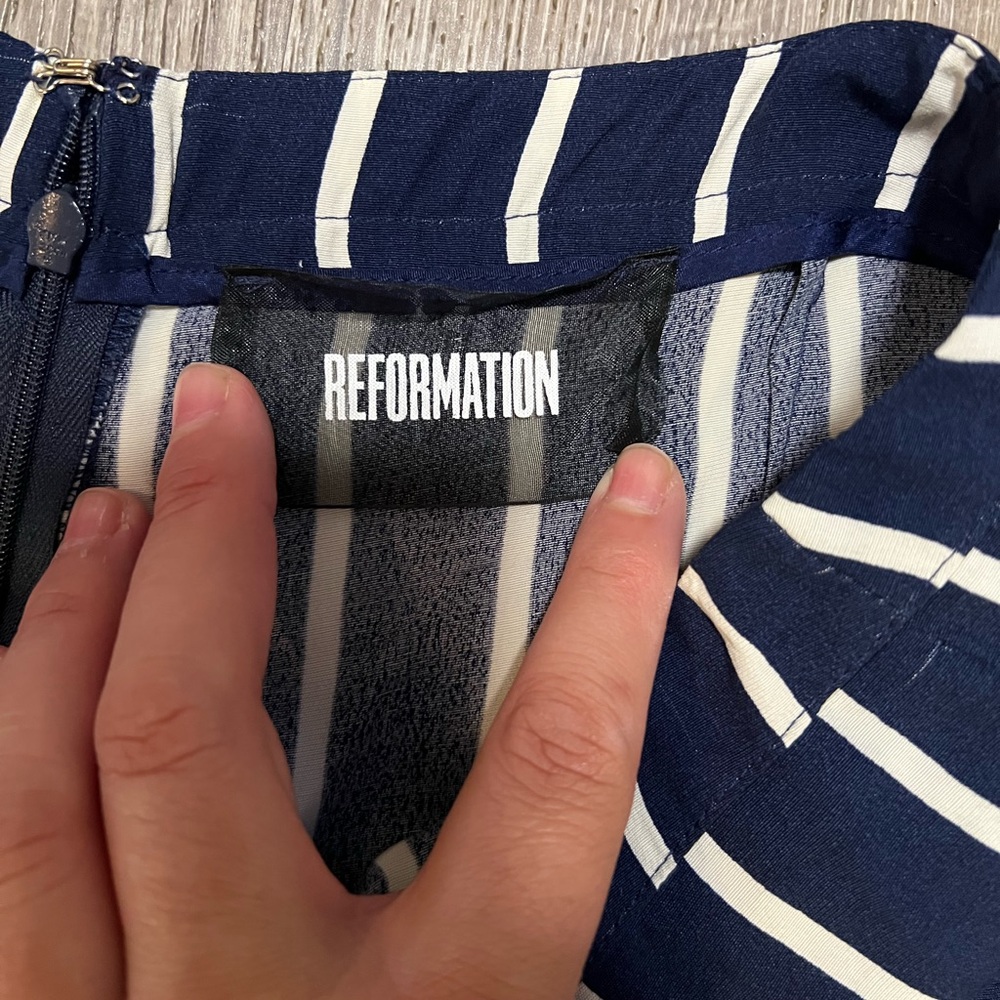 Reformation Sorrenti Wide Leg Pants Capone Stripe - Picture 5 of 7